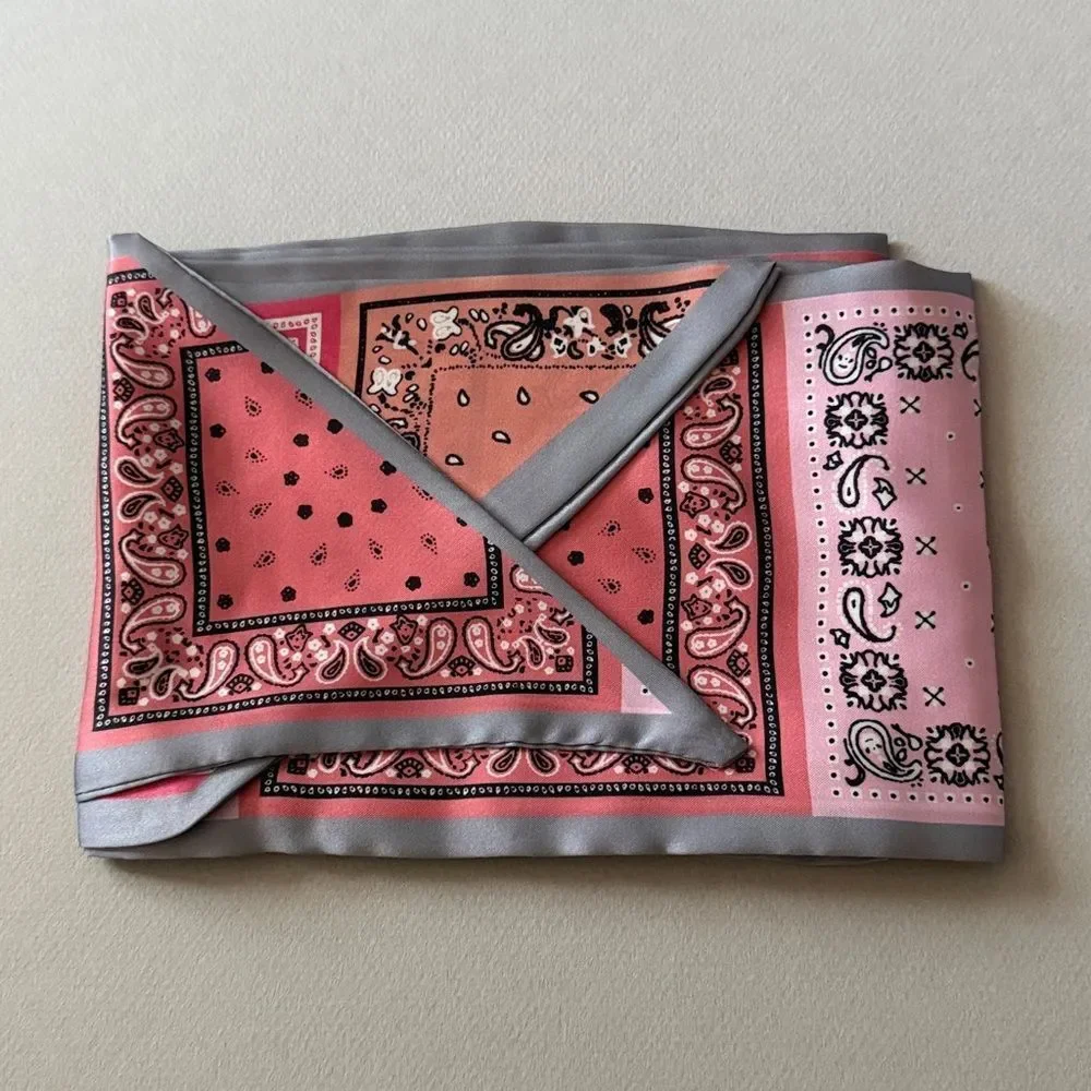 Pink Patterned Hair Scarf A1582